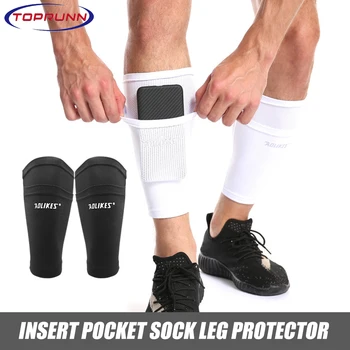 1 Пара футбольных щитков для голени с карманом, практичные рукава для ног, Поддерживающий носок для взрослых, Нейлоновый однотонный протектор для голени, футбольное снаряжение