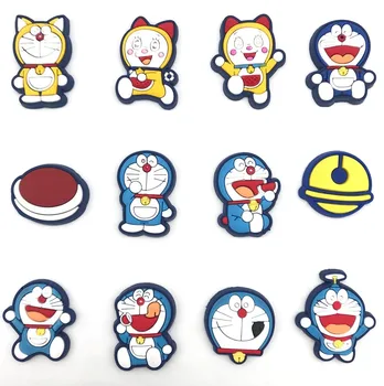 1 шт. Дизайнерские брелоки Doraemon Croc для японской манги, брелоки для обуви, аксессуары Croc для классического Сабо, подарок для детей, Горячая Распродажа