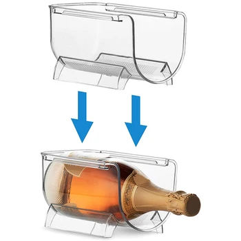 1 шт. Прозрачные органайзеры для винных бутылок, Пластиковый штабелируемый винный стеллаж, подставка-держатель для кухонного стола, кладовой, холодильного шкафа