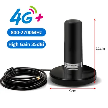 GSM 2G 3G 4G Антенна 35dBi 800-2700 МГц 3 Метра кабеля SMA, N Мужской Автомобильный Автомобиль 9 см Магнитное Крепление Antena Усилитель сигнала
