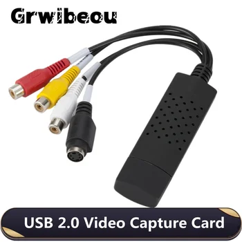 USB Адаптер для карты захвата видео и аудио видеозаписи VHS в цифровой преобразователь VHS видеомагнитофон TV в цифровой преобразователь USB 2,0 в RCA Поддержка Win 7/8/10