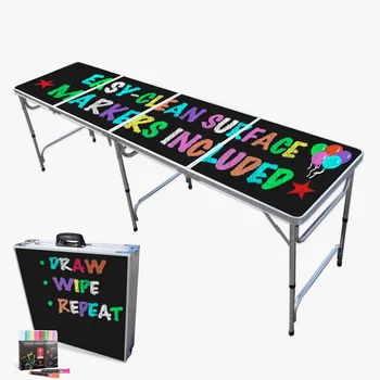Складной стол для вечеринок с поверхностью для сухого стирания и маркерами (8 футов или 4 фута) для маджонга